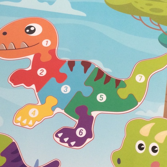 * - Wooden Dinosaur puzzle 3 in 1 ages 2 toddler and over. Two sets for one … - Picture 4 of 8